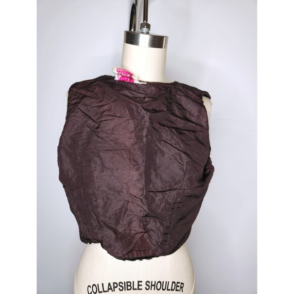 Vintage Black VELVET Vest Cropped by ARTBRO Black Velvet Bolero Vest Sequined XS - Picture 10 of 10